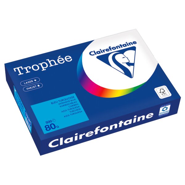 Clairefontaine Kopierpapier A4 80g karibikblau 500Bl