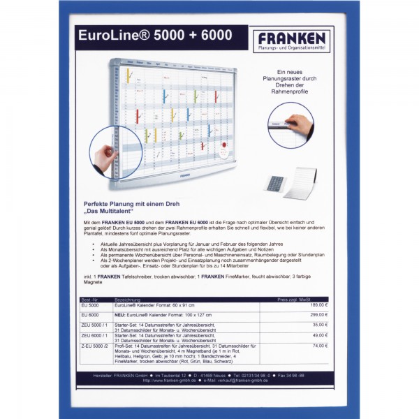 Franken Dokumentenhalter ITSA5M 03 DIN A5 0,32mm sk blau