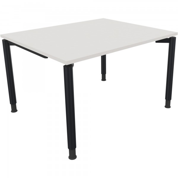 Schreibtisch Vierfuß Rundrohr B1200xT1000xH680-820 an/Weiß