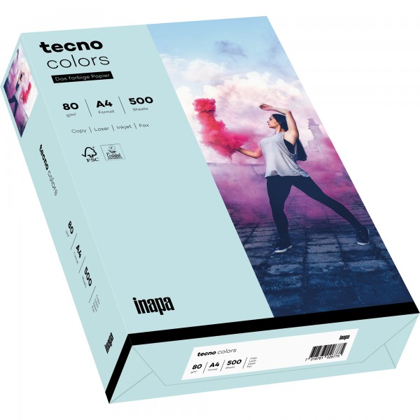 inapa tecno Kopierpapier Colors 2100011395 A4 80g hellblau 500Bl.