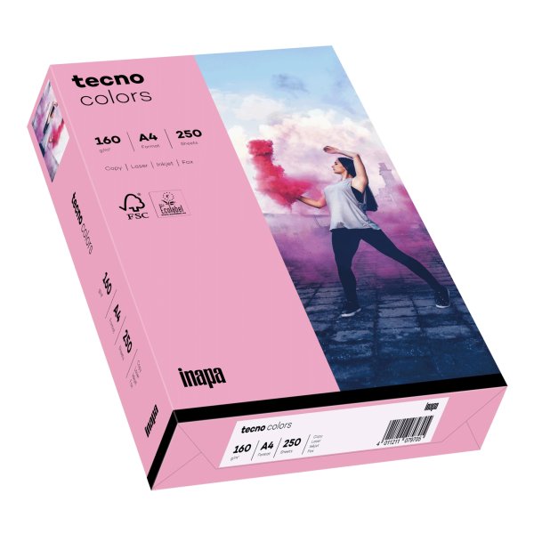 inapa tecno Kopierpapier Colors 2100011385 A4 160g rosa 250Bl.