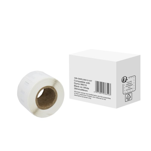 Etikett wie Dymo S0722370 28x89mm sw auf ws 130St