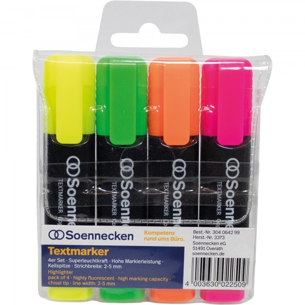 Soennecken Textmarker 3373 sortiert 4 St./Pack.