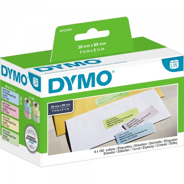 DYMO Farbetiketten 99011 28x89mm Labelwriter fbg sort 130 St./Pack.