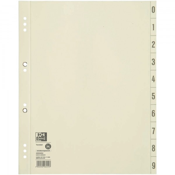 Oxford Trennblatt 400004664 DIN A4 200g Karton geöst chamois 100 St