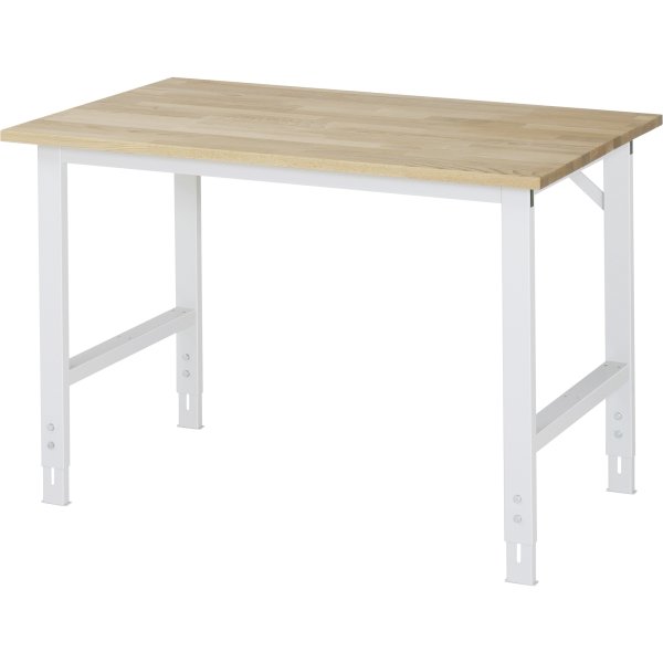 RAU Arbeitstisch 1250x800 H760-1080 B-Platte 25mm l.gr