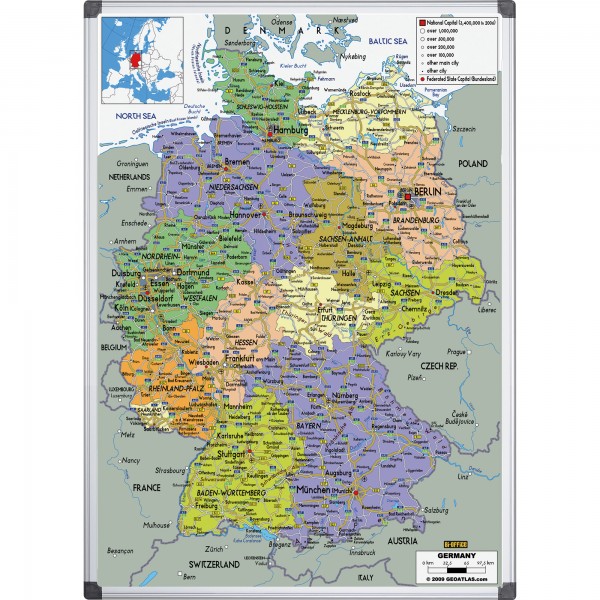 Bi-office Magnettafel MAP0101002 Deutschlandkarte 120x90cm