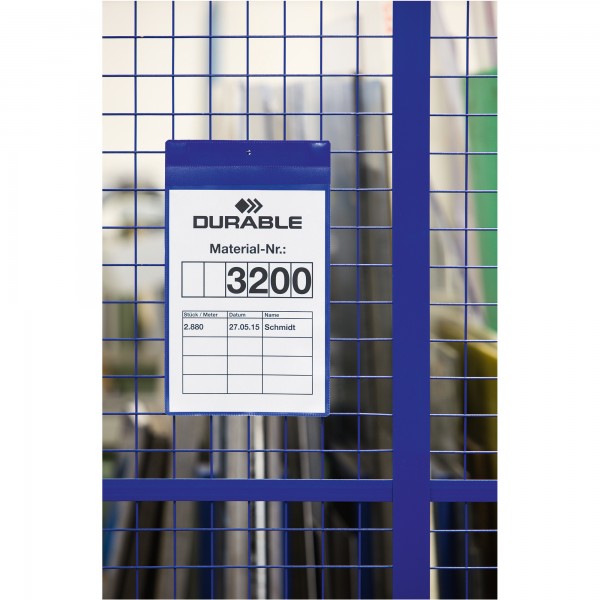 Durable Magnettasche A4 hoch d.bl 10 St./Pack.