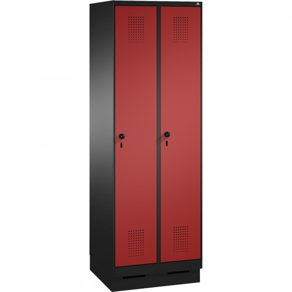 C+P Umkleidespind 4902020S10239 Sockel 2Abteile B600mm sgr/rrt