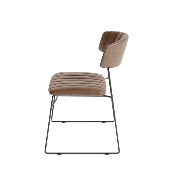 FEROS Stapelstuhl Mundo Kunstleder cognac 4St