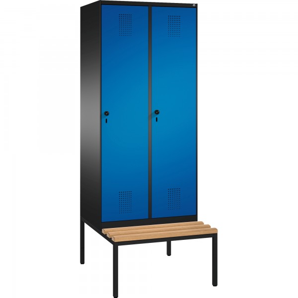 C+P Umkleidespind 4905022S10081 Sitzbank 2Abteile B800mm sgr/ebl