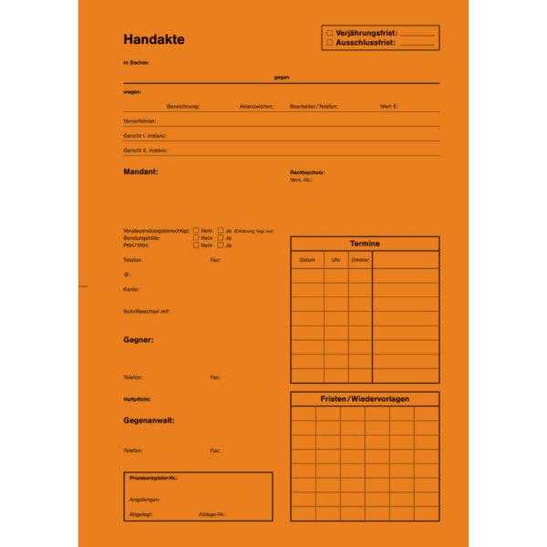 AdvoBedarf Handaktenbogen Tauenkarton or 100St