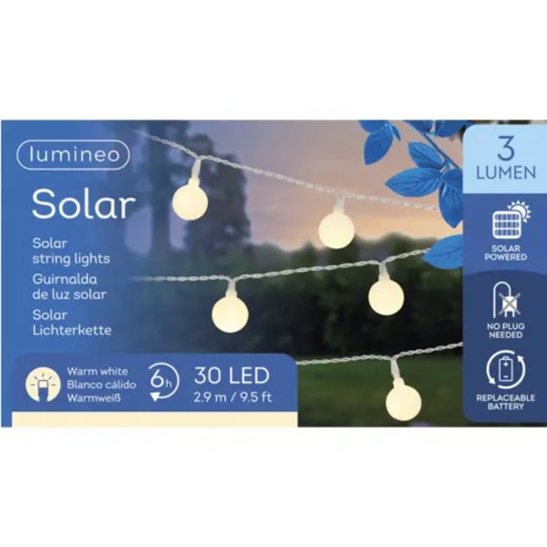 LUMINEO Solar Lichterkette 290cm ws