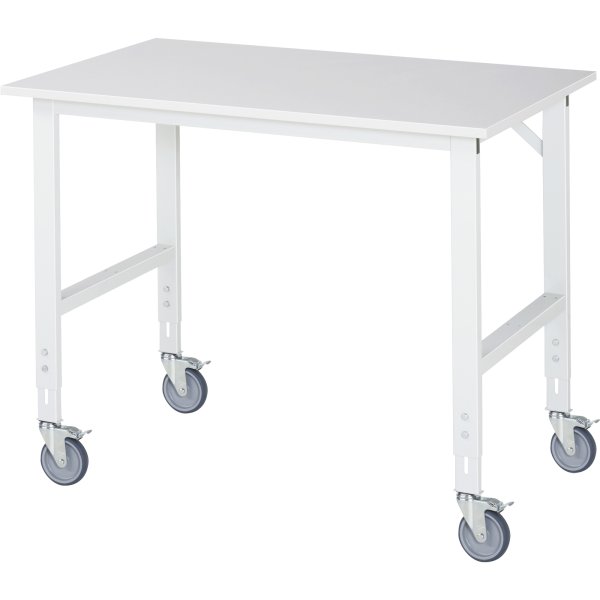 RAU Arbeitstisch Rollen 1250x800x910-1230 lgr
