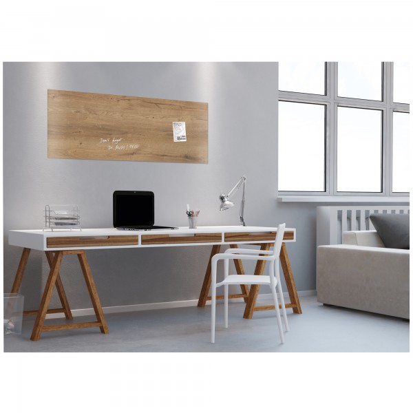 SIGEL Magnetboard Artverum GL247 1.300x550x15mm Glas Natural-Wood