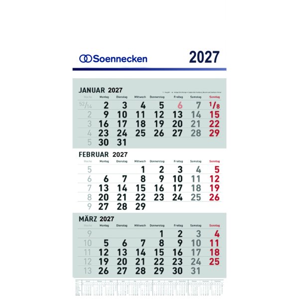 Soennecken Wandkalender 3M 2027