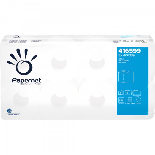 Papernet Toilettenpapier Special 416599 3lg. 250Bl. ws 8 Rl./Pack.