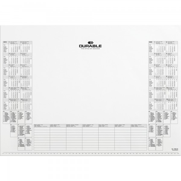 DURABLE Kalenderblock 729202 für Schreibunterlage 7291 25Bl. ws