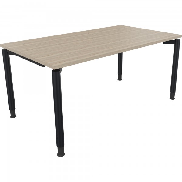 Schreibtisch Vierfuß Rundrohr B1600xT900xH680-820 an/Eiche Natur