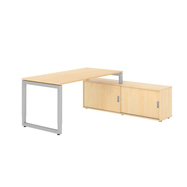 Hammerbacher Schreibtischkombi 160x80cm ah/si