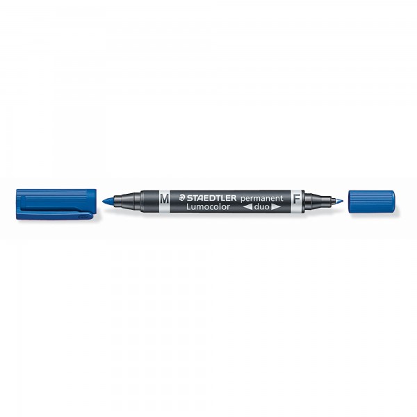 STAEDTLER Permanentmarker Lumocolor duo 348-3 0,6mm/1,5mm blau