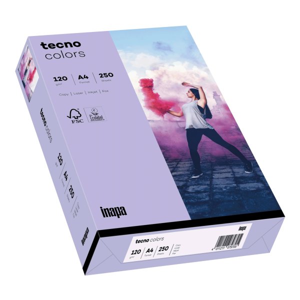 inapa tecno Kopierpapier Colors 2100011359 A4 120g violett 250Bl.