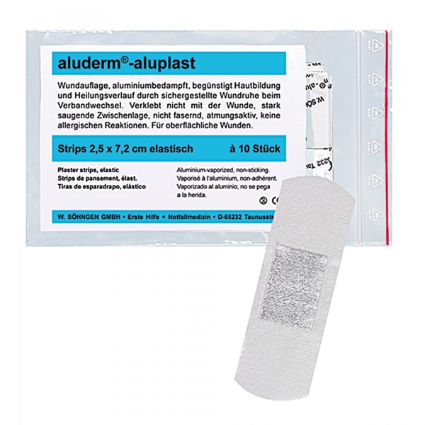 aluderm Pflasterstrip aluplast 1009178 2,5x7,2cm el. 10 St./Pack.