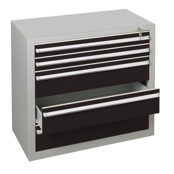 Schulte Schubladenblock 90cm 2+3Schübe lgr/sw