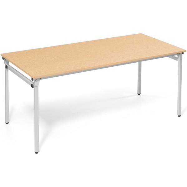 Klapptisch 4-Fuß 1.800x800mm Gestell alusilber Platte buche