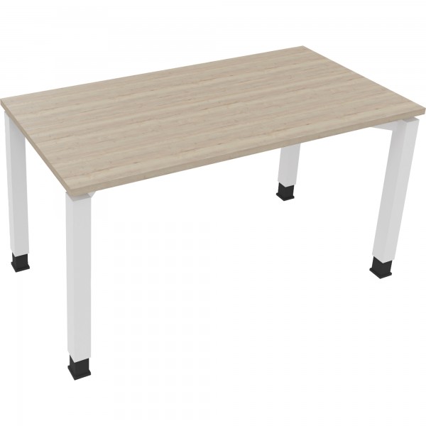 Schreibtisch Vierfuß Quadratrohr B1400xT700xH680-820 ws/Eiche Natur