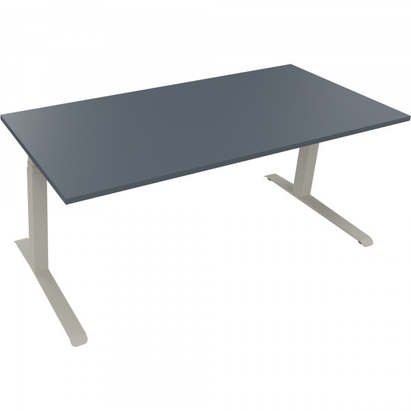 Sitz-/Stehtisch Kufe Doppels. Quad. B1800xT800xH645-1275 si/Lavagrau