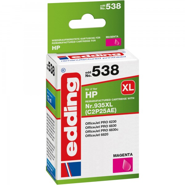 edding Tintenpatrone 18-538 wie HP 935XL C2P25AE magenta