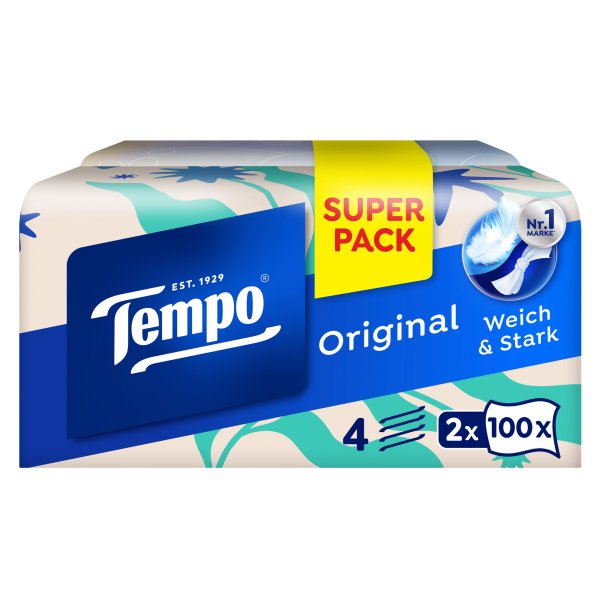 Tempo Taschentücher Duo-Box 4lg 2x100St