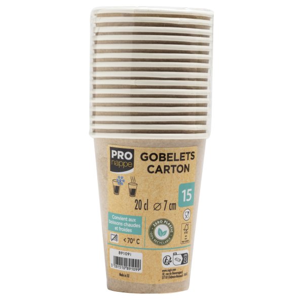 PROnappe Pappbecher 0,2l br 15St