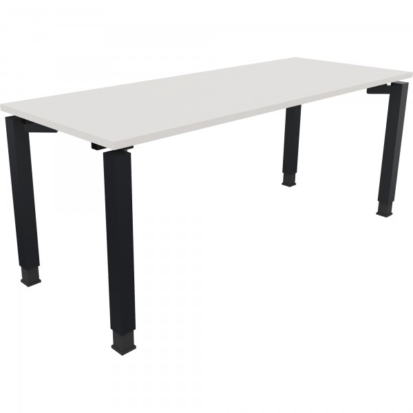 Schreibtisch Vierfuß Quadratrohr B1800xT700xH680-820 an/Weiß