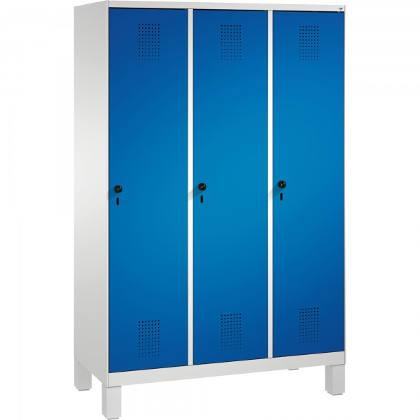 C+P Umkleidespind 4901032S10008 Füße 3Abteile B1200mm lgr/ebl
