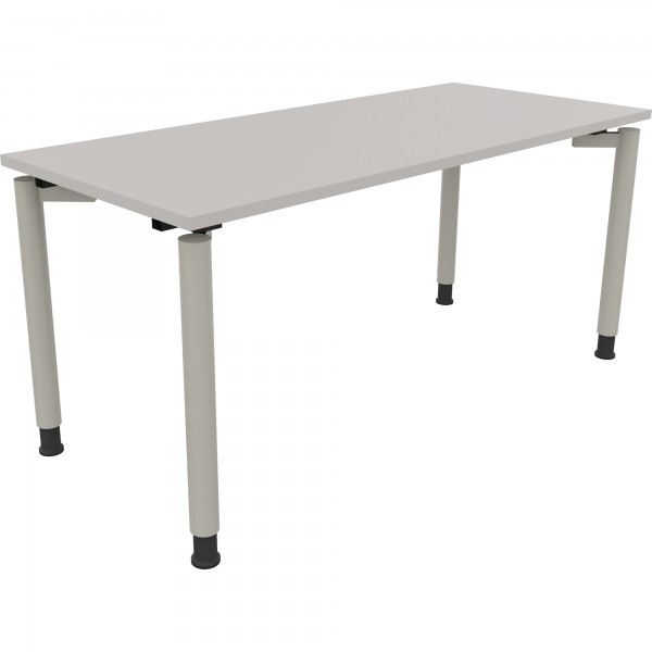 Schreibtisch Vierfuß Rundrohr B1600xT700xH680-820 si/Lichtgrau
