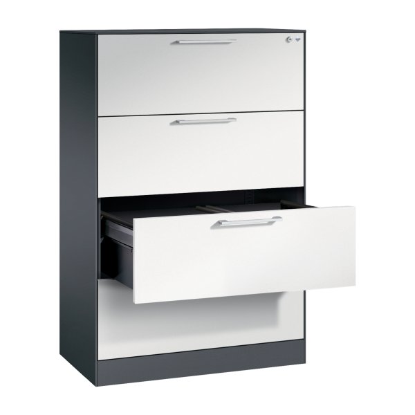 C+P Hängeregistraturschrank Asisto A4 2bahnig sgr/lgr