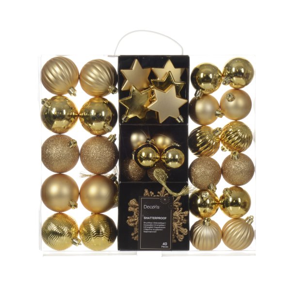 Decoris Weihnachtskugeln Mix bruchfest go 40St