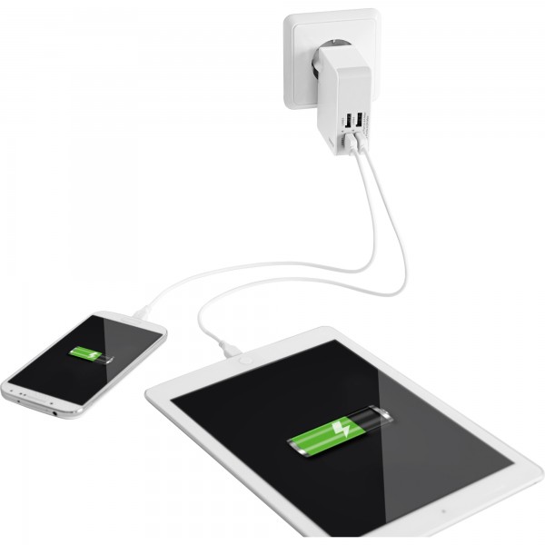 Leitz Ladegerät Dual USB Complete 62190001 4xUSB EU UK US weiß