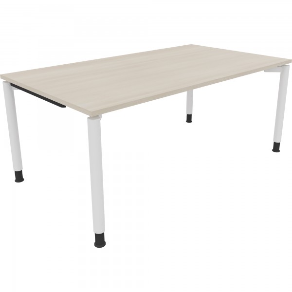 Schreibtisch Vierfuß Rundrohr B1800xT1000xH680-820 ws/Akazie hell