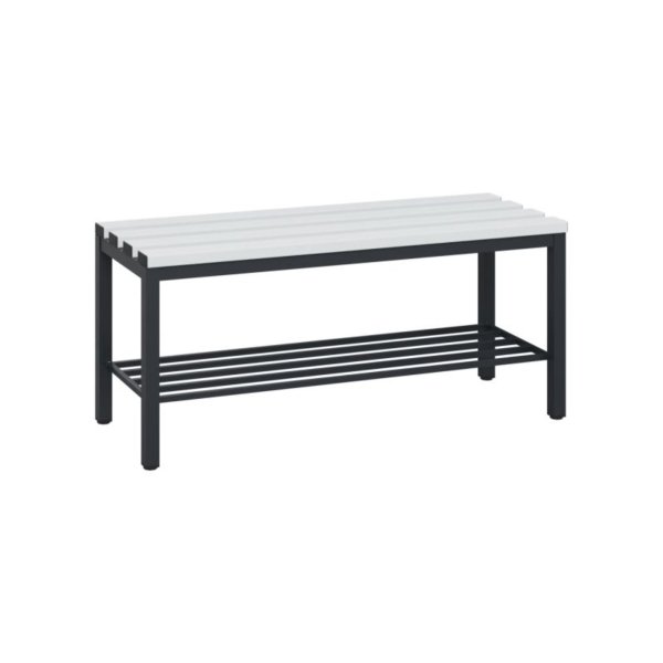 C+P Umkleidebank Schuhrost 420x1000x353mm sgr/lgr