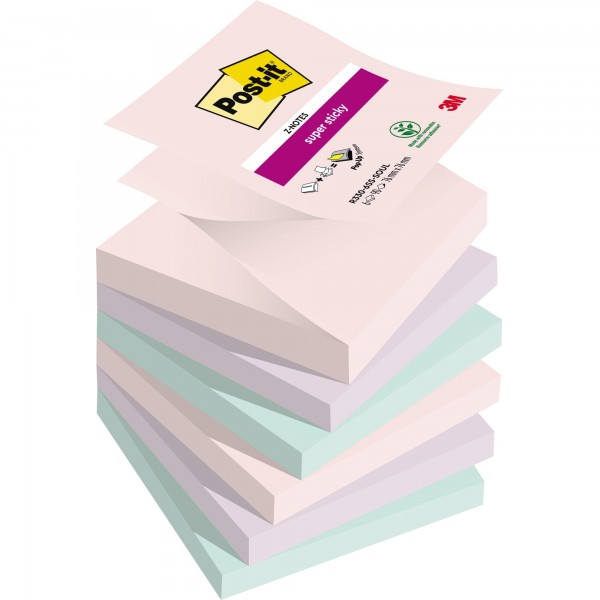 Post-it Haftnotiz Super Z-Notes R330-6SS-SOUL sortiert 6 St./Pack