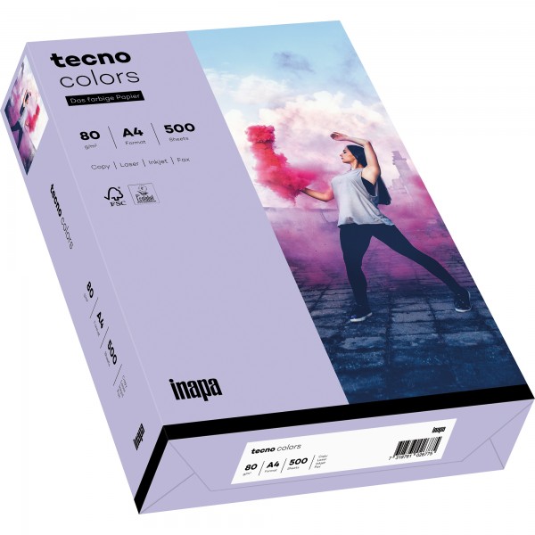 inapa tecno Kopierpapier Colors 2100011422 A4 80g violett 500Bl.