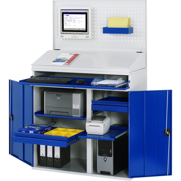 RAU Computerschrank 1100x520x1770mm stat lgr/ebl