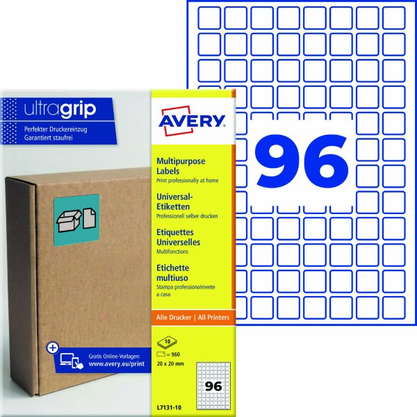 Avery Zweckform Etikett 20x20mm perm 960St