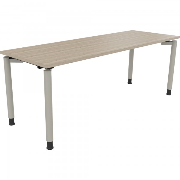 Schreibtisch Vierfuß Rundrohr B2000xT700xH680-820 si/Eiche Natur