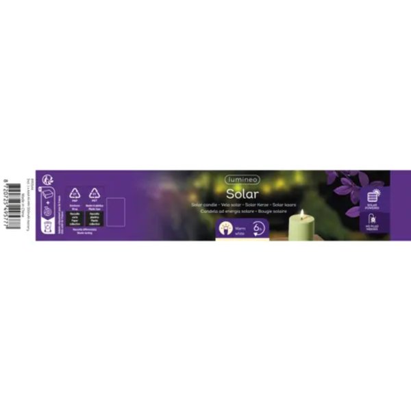 LUMINEO Solar Kerze 7x15cm gn