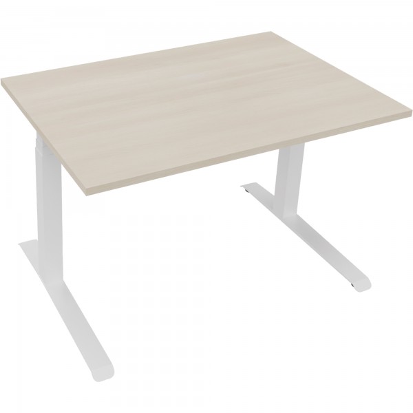 Sitz-/Stehtisch Kufe Doppels. Quad. B1200xT800xH645-1275 ws/Akazie