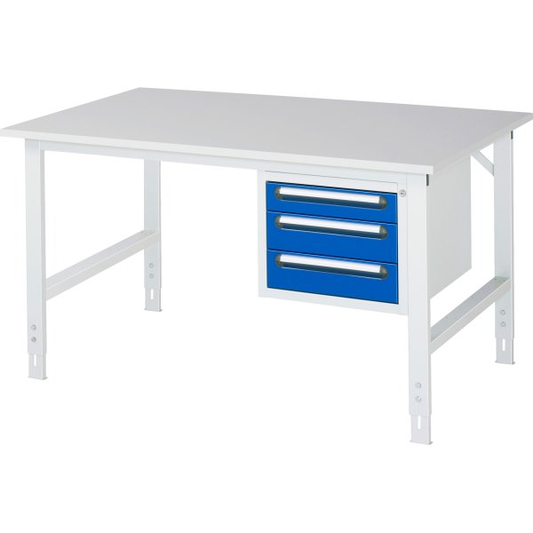 RAU Arbeitstisch 3Schübe 1500x1000x760-1080 lgr/ebl